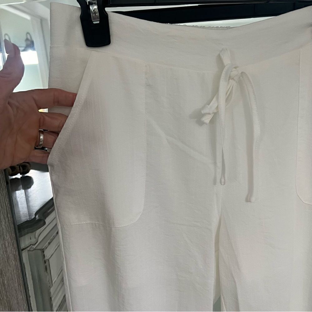 SHEIN Essence women’s relaxed fit casual wide leg pants w pockets& tie waist- S - Picture 11 of 14